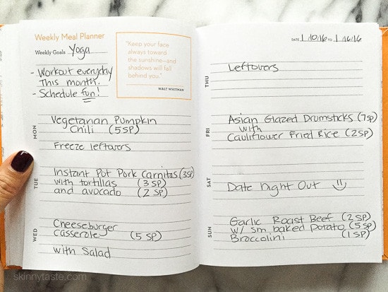 Skinnytaste Dinner Plan (Week 12) Skinnytaste Dinner Plan (Week 12)