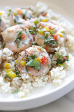 Jamaican Coconut Shrimp Stew – A quick, light and spicy shrimp dish simmered in coconut milk, inspired by my trip to Ochos Rios, Jamaica.