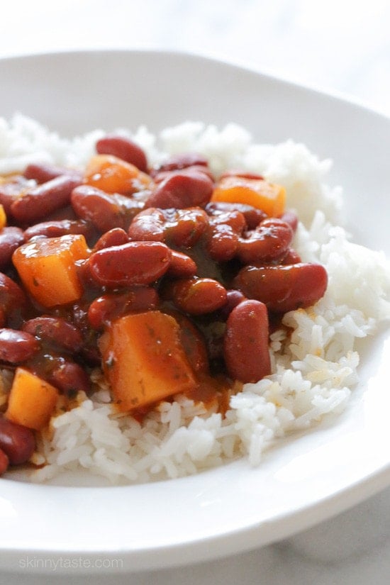 Puerto Rican Style Beans This is my quick version of Puerto Rican style beans, which I make with either pink or red canned beans and diced potatoes, perfect when you need a quick side.