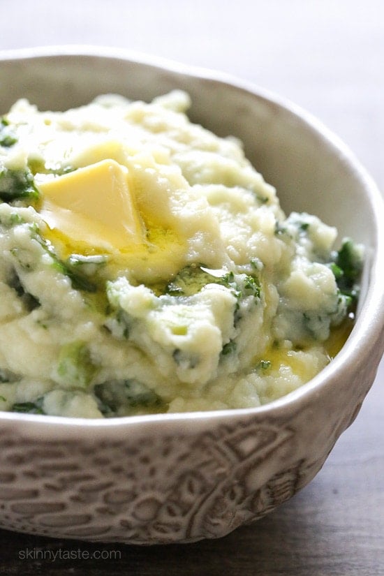Creamy Cauliflower Mash with Kale (Low-Carb Colcannon) Colcannon is an Irish mashed potato dish mixed with greens and sometimes cabbage. This low-carb mash uses cauliflower in place of potatoes and added kale, which I have to say is really darn good!