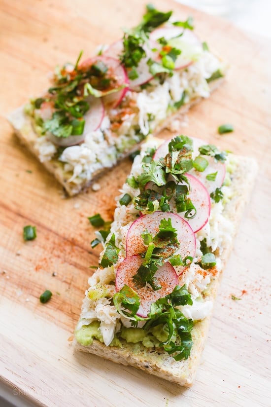 avocado crab toast