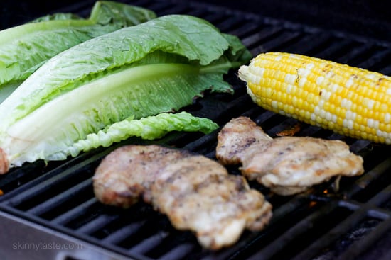 Grilled Romaine, Chicken and Corn Salad with Salsa Vinaigrette-3