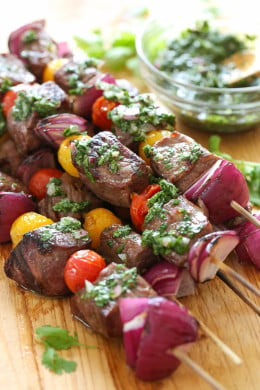 My favorite way to eat steak is topped with this AWESOME chimichurri sauce! It adds flavor and zing to anything you're grilling!