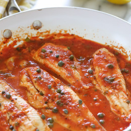 If you're lucky enough to get your hands on some fresh white fish such as Fluke, Flounder, Halibut, etc., this easy skillet recipe is a must. Takes less than 10 minutes to make and tastes so good!