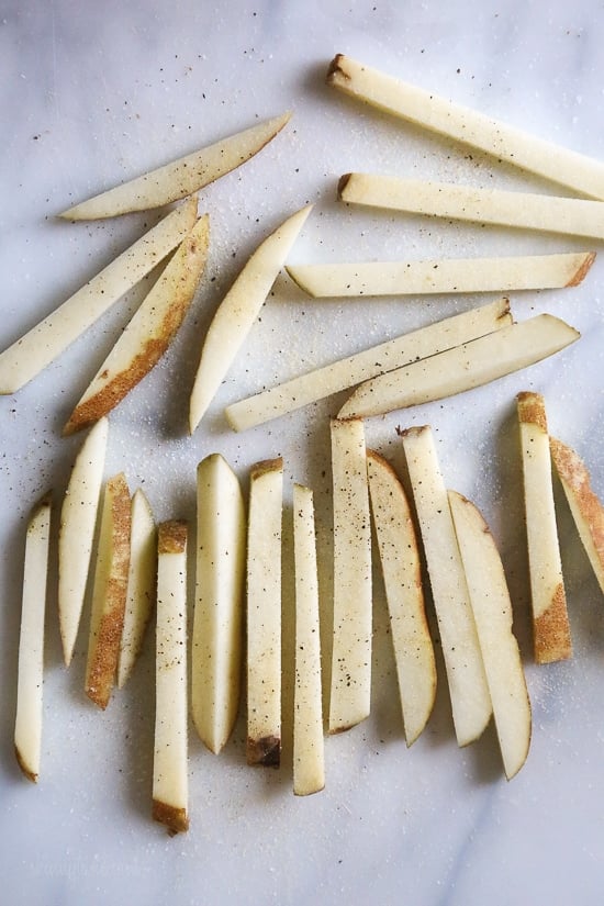 Crispy french fries made in the air-fryer, with just a small amount of oil!