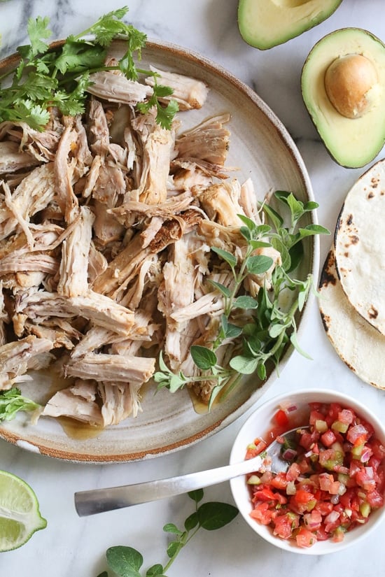 shredded cuban pork on a plate
