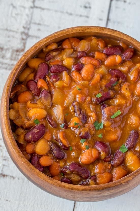 Instant Pot Brown Sugar Baked Beans are a quick and easy summer side dish thanks to the instant pot with all the hearty, filling, baked bean flavors you love. Pressure Cooked Brown Sugar Baked Beans