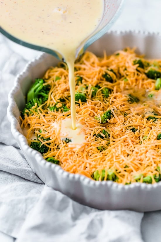 Broccoli and cheese is one of my favorite quiche combinations! This low-carb Crustless Broccoli Cheddar Quiche is light and delicious, perfect for breakfast or brunch!
