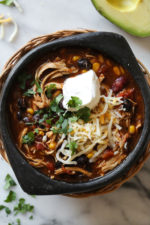Chicken Taco Chili, made with chicken, beans, corn and tomatoes seasoned with taco seasoning is one of my most popular slow cooker recipes, which I just remade for Instant Pot after several requests! This recipe couldn’t be easier, made with ingredients you probably already have in your pantry.