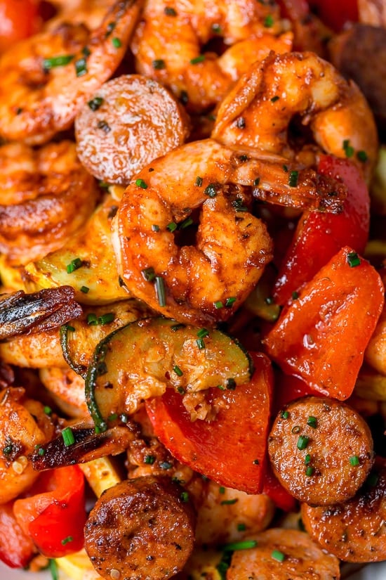This fast and easy Air Fryer Cajun Shrimp recipe is a meal-in-one, made with shrimp, sausage, and lots of colorful vegetables such as zucchini, yellow squash and bell peppers. This fast and easy Air Fryer Cajun Shrimp recipe is a meal-in-one, made with shrimp, sausage, and lots of colorful vegetables such as zucchini, yellow squash and bell peppers.