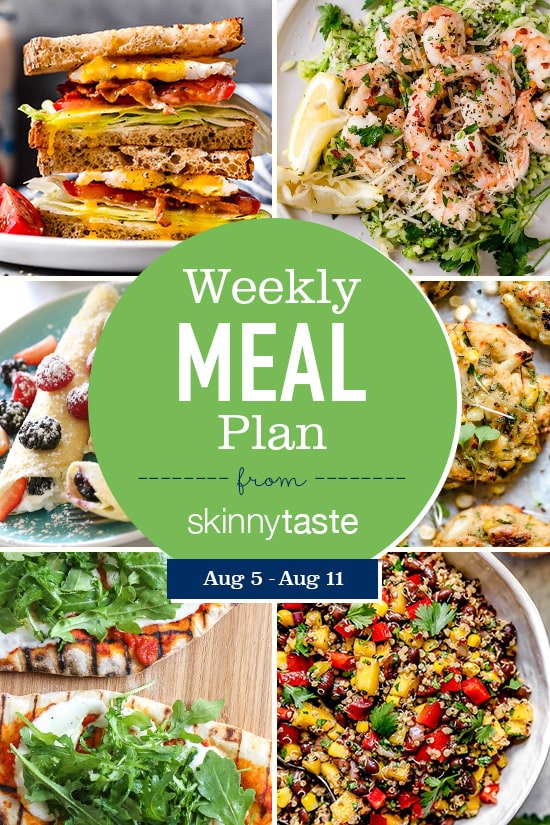 A free 7-day flexible weight loss meal plan including breakfast, lunch and dinner and a shopping list. All recipes include calories and Weight Watchers SmartPoints®.