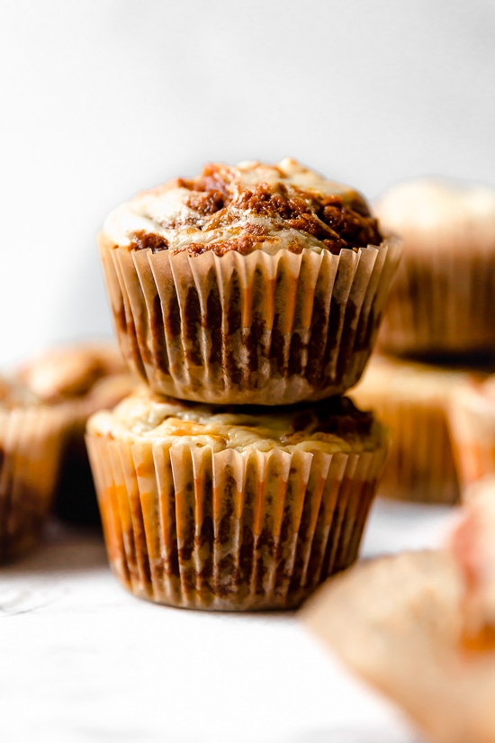Pumpkin Cream Cheese Muffins are moist, delicious and perfectly spiced! A delicious fall breakfast treat made with canned pumpkin, pumpkin spice and a cream cheese swirl topping.