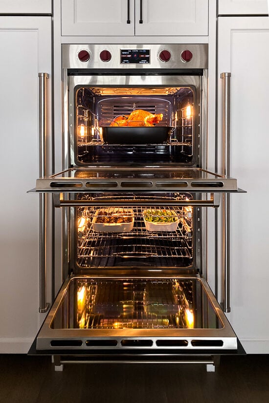 Turkey and sides in the oven