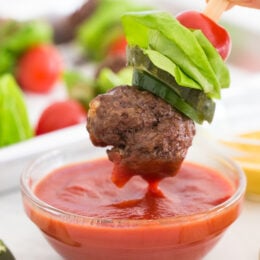 These bite-sized, air fryer bacon burgers make a great low-carb appetizer – perfect for the Super Bowl.