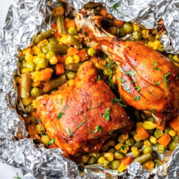 These easy 5-ingredient BBQ Chicken Foil Packets can be baked in the oven or made on the grill! An easy meal-in-one and the best part, easy cleanup!