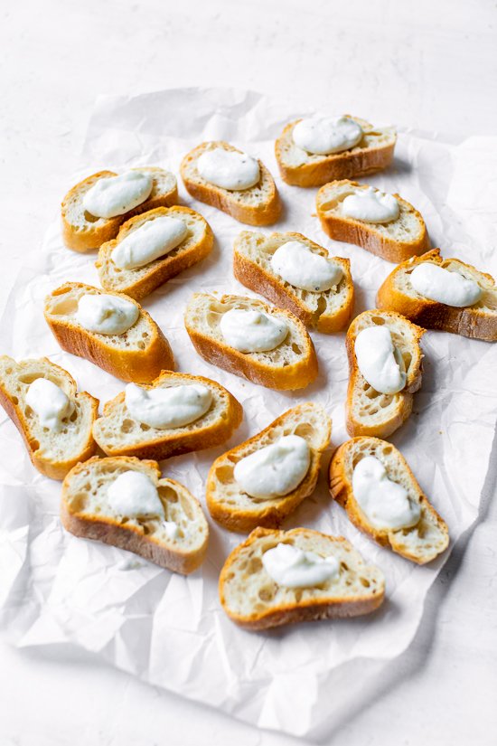Top toast with whipped ricotta