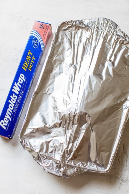 foil on baking pan