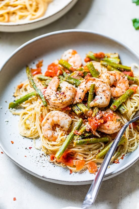 Angel Hair with Shrimp and Asparagus