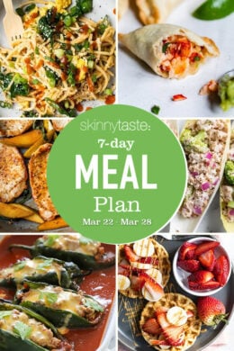 A free 7-day, flexible weight loss meal plan including breakfast, lunch and dinner and a shopping list. All recipes include calories and updated WW Smart Points.