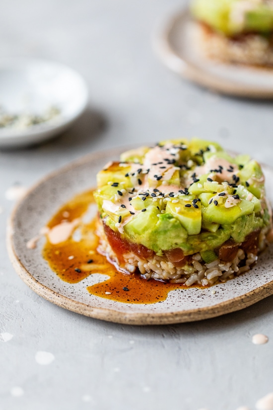 tuna sushi stack