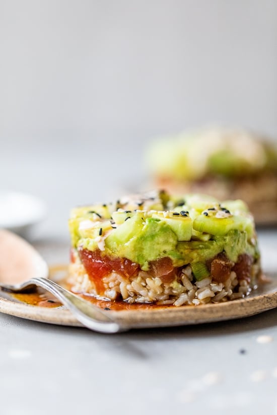 tuna poke stack