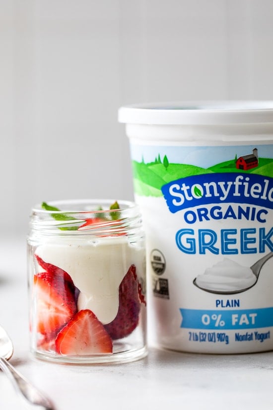 Strawberries and Yogurt Whipped Cream