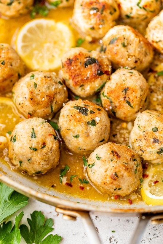 chicken meatballs with lemon