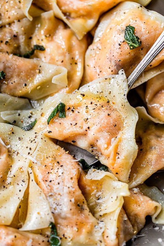 vegetarian raviolis made with butternut