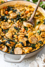 Chicken Cassoulet with white beans and swiss chard.
