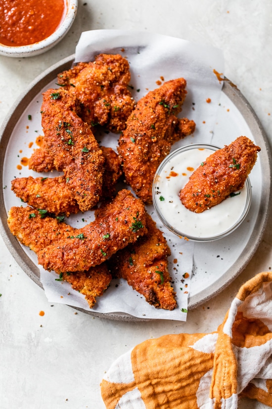 Air Fryer Hot Dipped BBQ Chicken Fingers