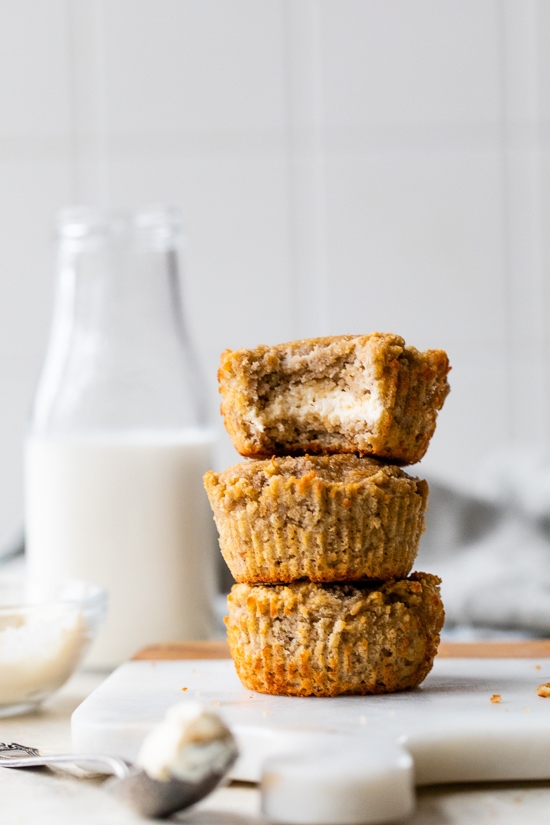 Cream Cheese-Filled Almond Flour Banana Muffins
