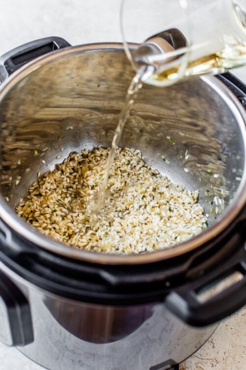 add wine to instant pot risotto