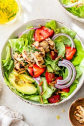 Grilled Chicken Salad with Strawberries and Avocado