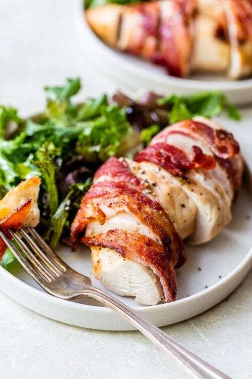 Air Fryer Bacon Wrapped Chicken Breast