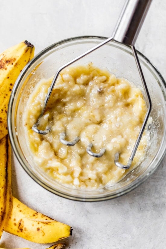 Mash the bananas.