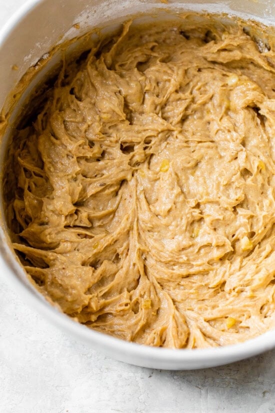 Mix the batter with an electric mixer.