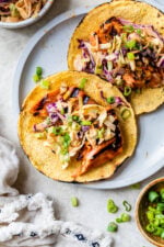 Korean-Inspired Salmon Tacos with Spicy Slaw