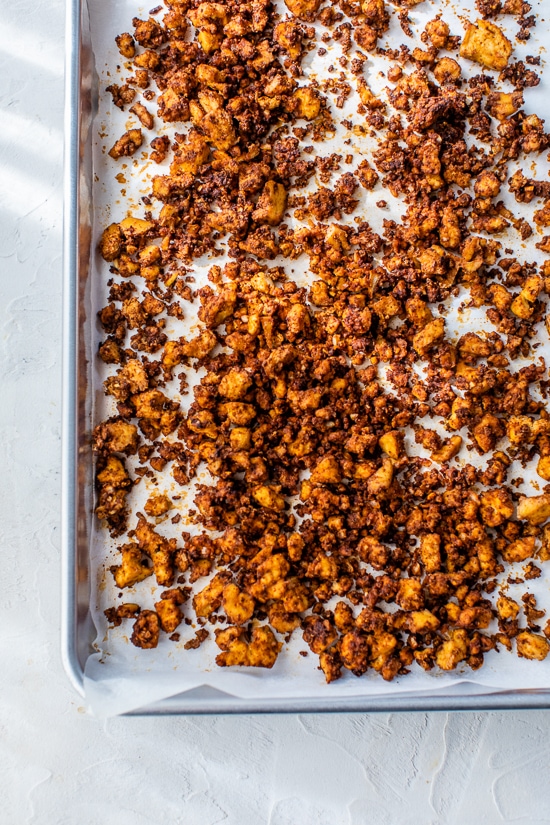 sheet pan tofu taco meat