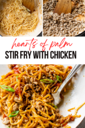 Spicy Hearts of Palm Noodle Stir Fry with Chicken