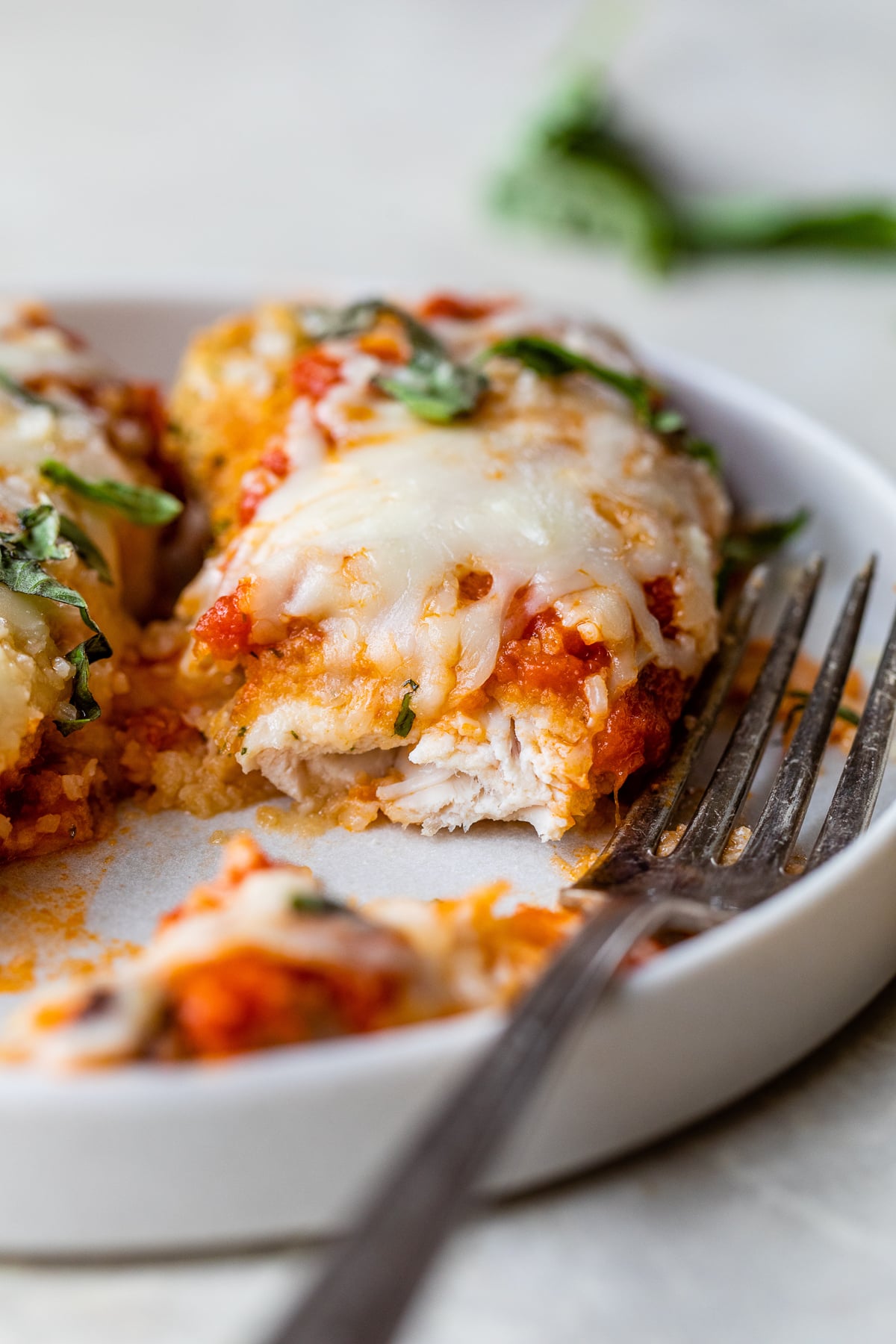 Chicken Tenders Parmesan on a plate
