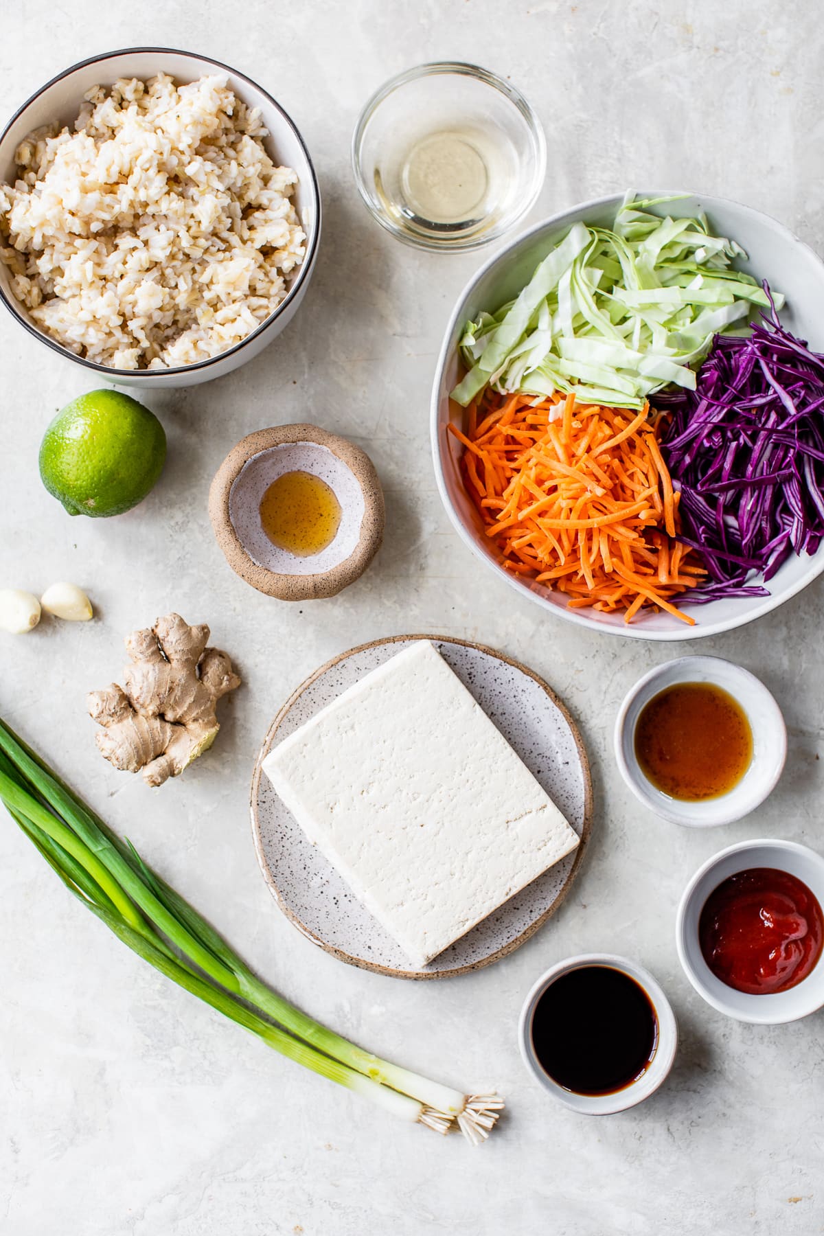 Tofu Rice Bowl Ingredients