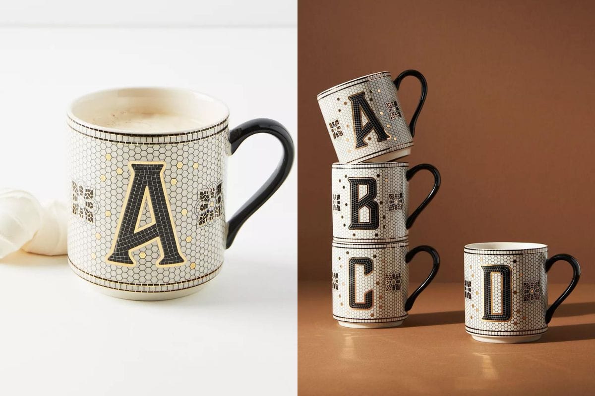 Tiled Margot Monogram Mug