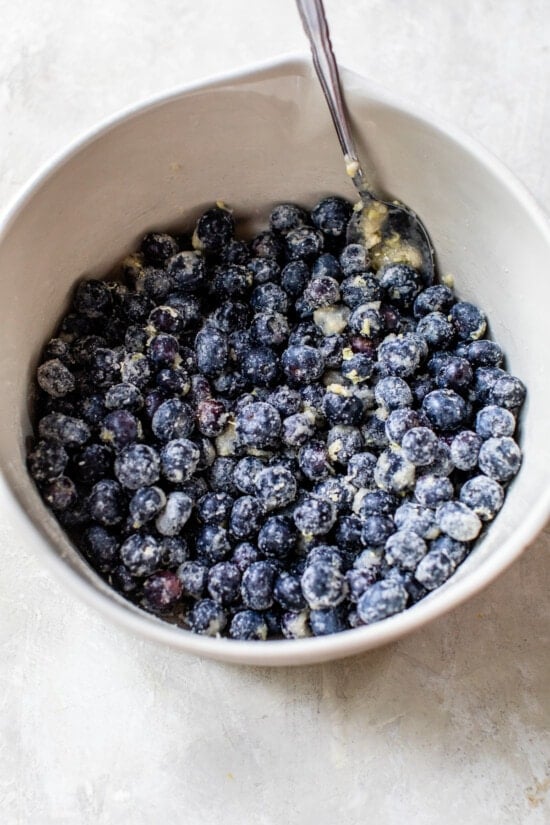 This easy blueberry galette is the perfect dessert to bake when blueberries are in season. Using refrigerated pie dough makes it even faster! blueberries with lemon and flour