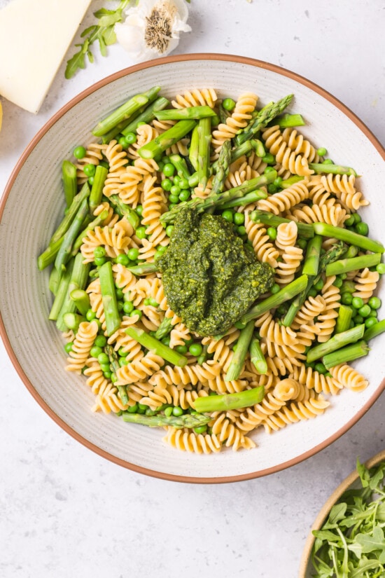 pasta and vegetables in a bowl