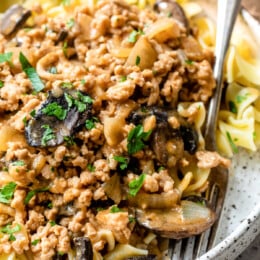 Chicken, Mushrooms, Noodles