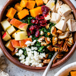 Autumn Kale Salad with Chicken