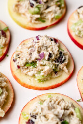 Cranberry Chicken Salad on Apple Slices
