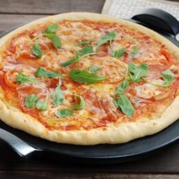 Pizza on Emile Henry Flame Top Pizza Stone