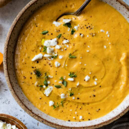 Roasted Feta and Butternut Squash Sheet Pan Soup