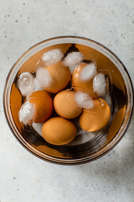 Ice bath for eggs